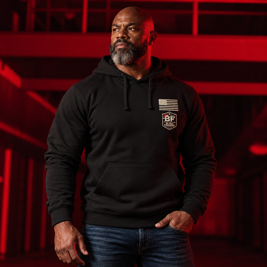 Just One More Cast Hoodie Black front logo lifestyle creative