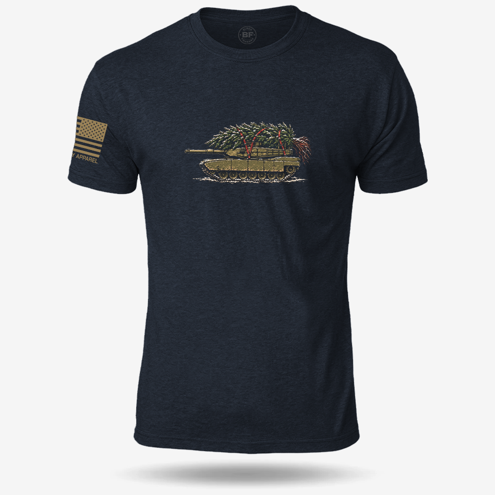 Little Full, Lotta Sap, Tank M1 T-shirt Heather Navy front design mockup