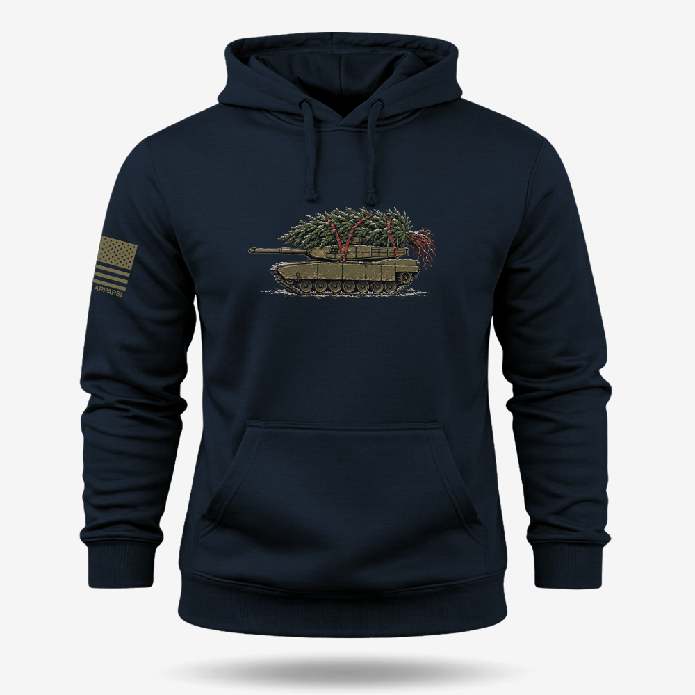 Little Full, Lotta Sap, Tank M1 Hoodie Navy main printed design mockup