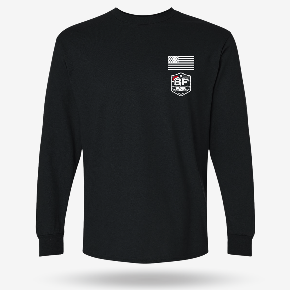 Make America Cowboy Again – Christmas Edition Long Sleeve Black front mockup