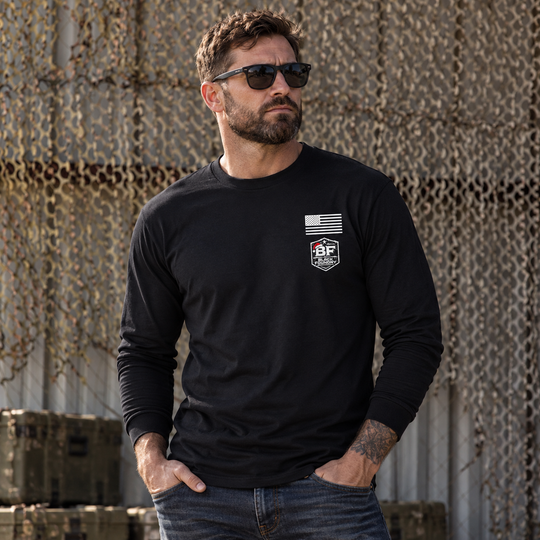 Make America Cowboy Again – Christmas Edition Long Sleeve Black front logo lifestyle creative