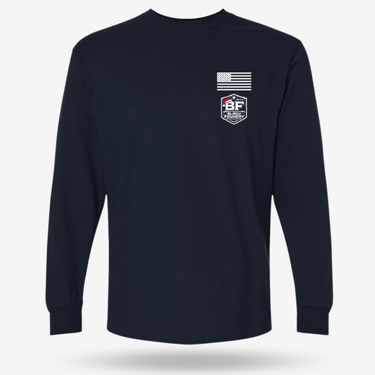 Make America Cowboy Again – Christmas Edition Long Sleeve Navy front mockup