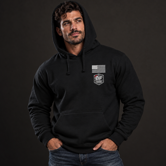 Make America Cowboy Again – Christmas Edition Hoodie Black front logo lifestyle creative