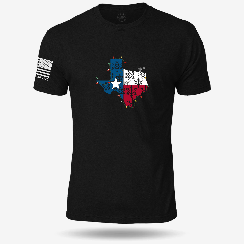 Merry Texmas T-shirt Black front design mockup