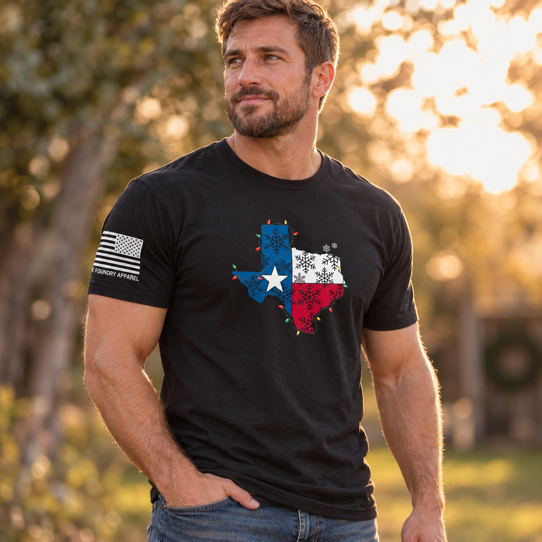 Merry Texmas T-shirt Black front design lifestyle creative