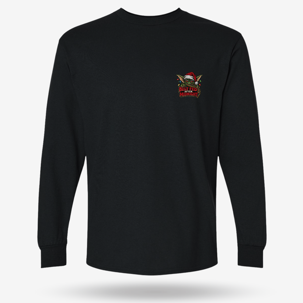 Midnight Belt-Fed Christmas Long Sleeve Black front mockup