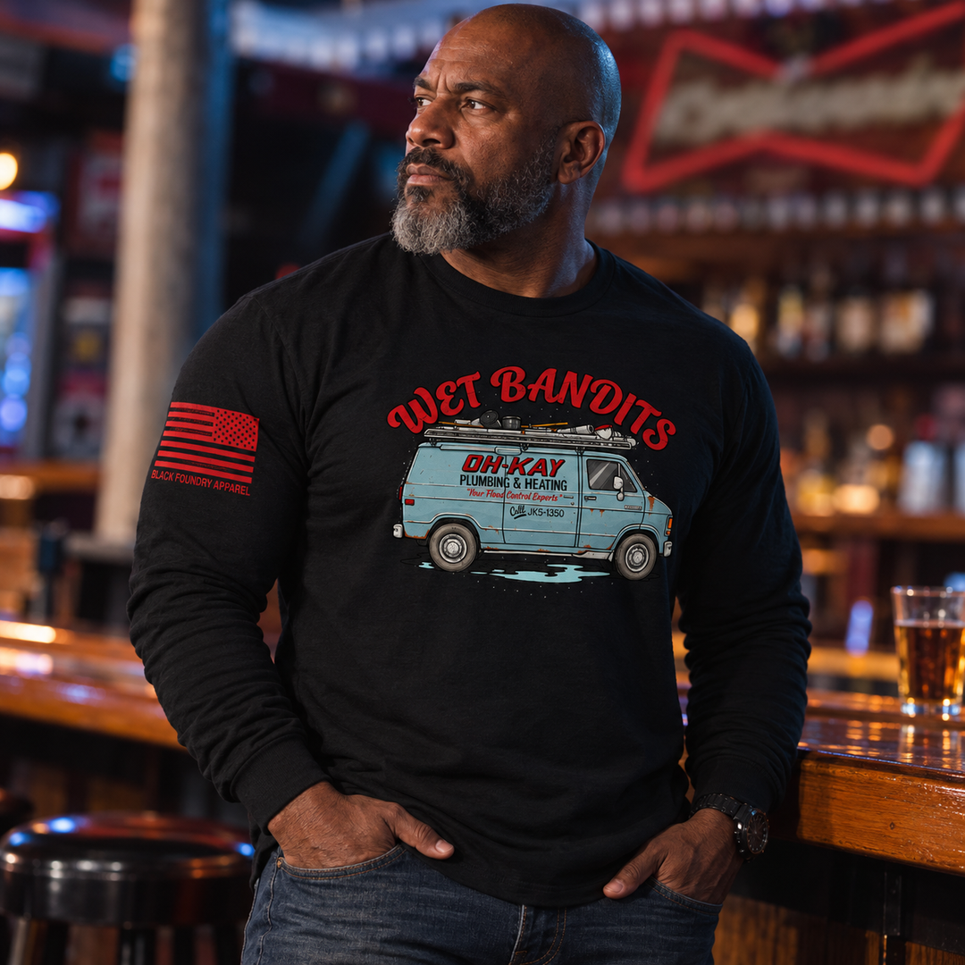 Oh-Kay Plumbing Co Long Sleeve Black front design lifestyle creative