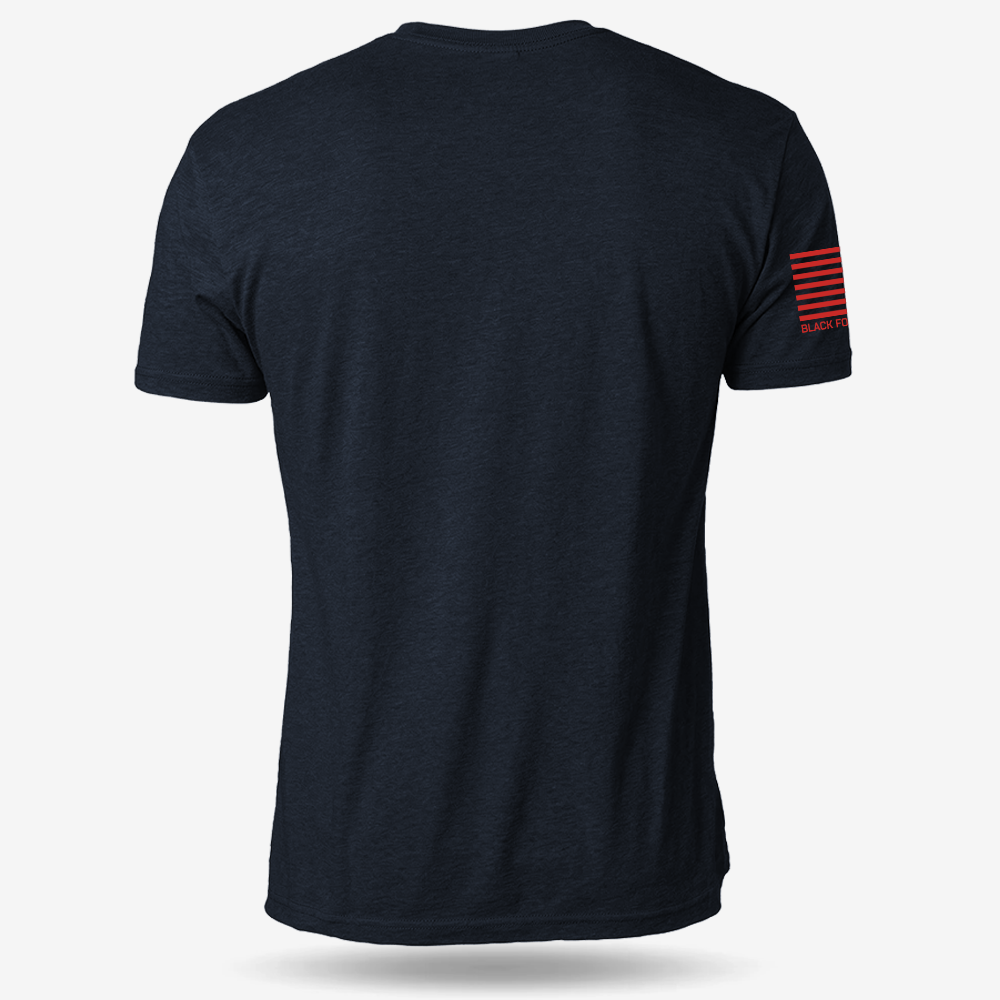 Packin_ Presentation T-shirt Heather Navy back mockup