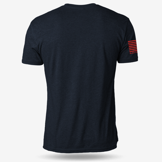 Packin_ Presentation T-shirt Heather Navy back mockup