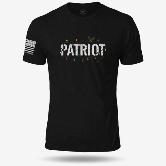 Patriot X Mas T-shirt Black front design mockup
