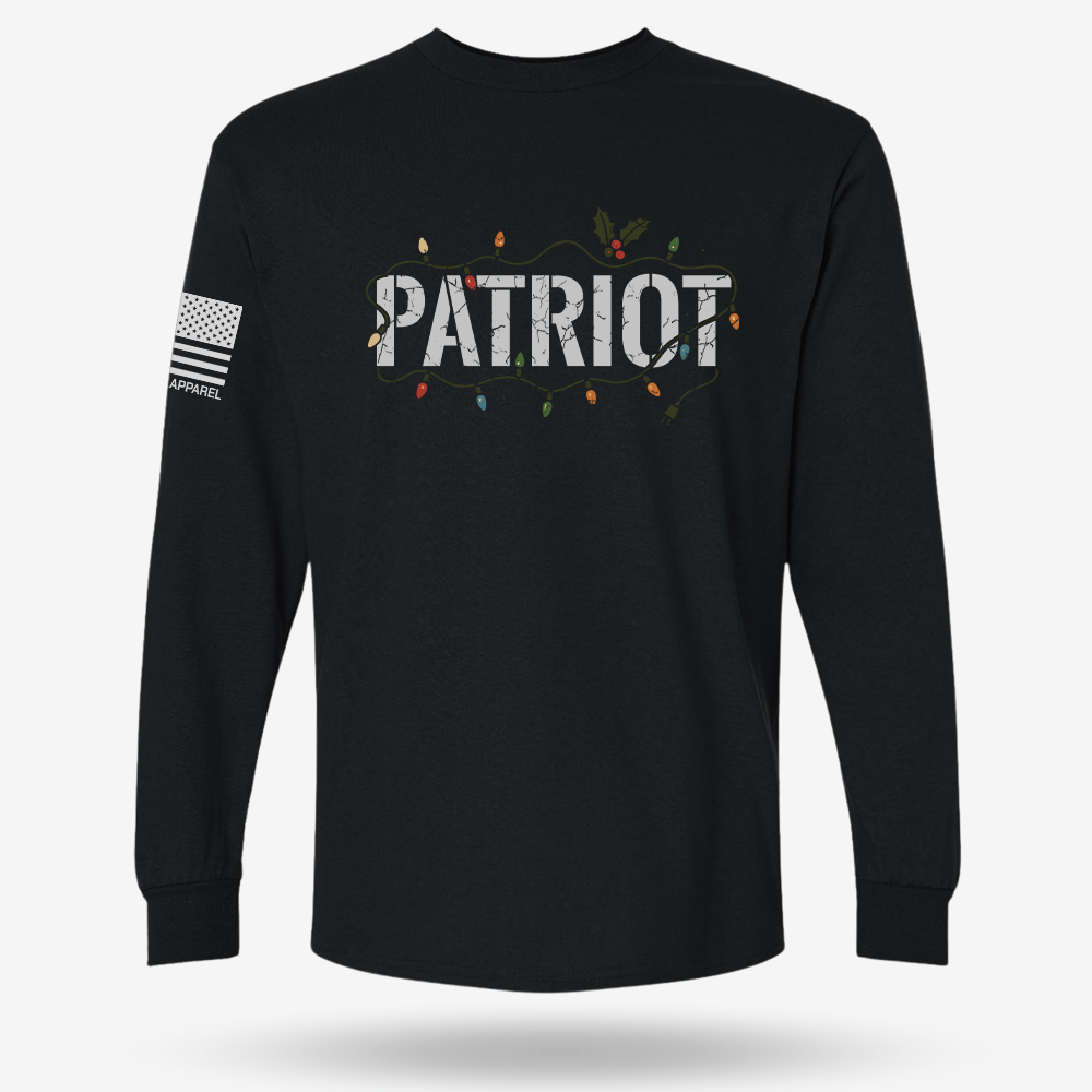 Patriot X Mas Long Sleeve Black main printed design mockup