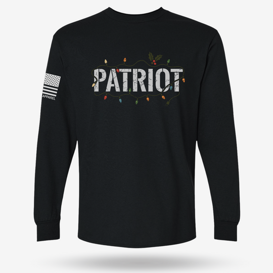Patriot X Mas Long Sleeve Black main printed design mockup