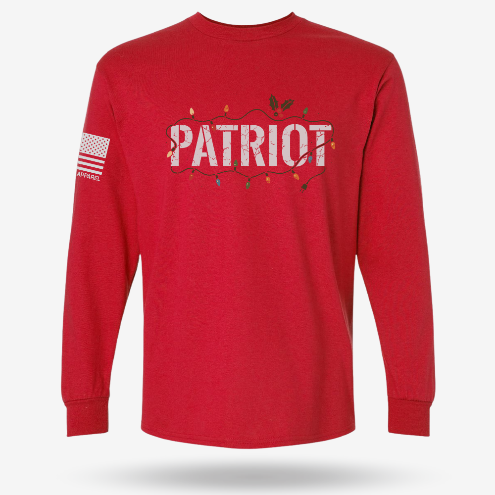 Patriot X Mas Long Sleeve Red main printed design mockup