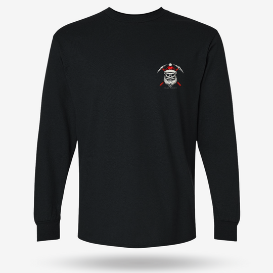 Prospecting Santa Long Sleeve Black front mockup