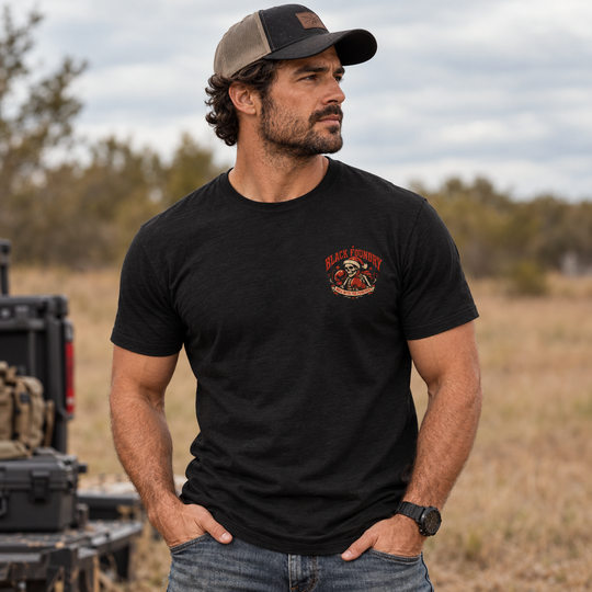 Roll With The Holiday Punches T-shirt Black front logo lifestyle creative