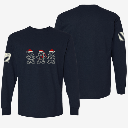 Sithmas Cookies Long Sleeve Navy front and back mockup