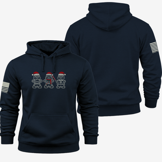 Sithmas Cookies Hoodie Navy front and back mockup