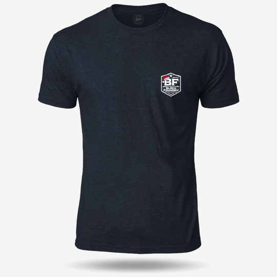 Snowflake Flag T-shirt Heather Navy front mockup
