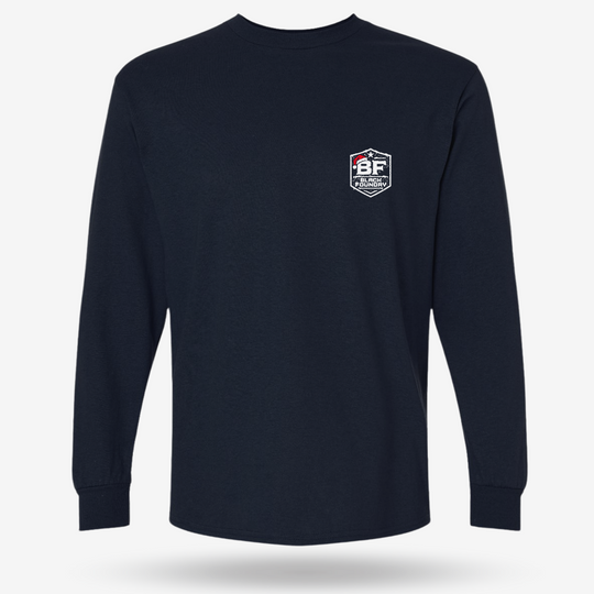 Snowflake Flag Long Sleeve Navy front mockup