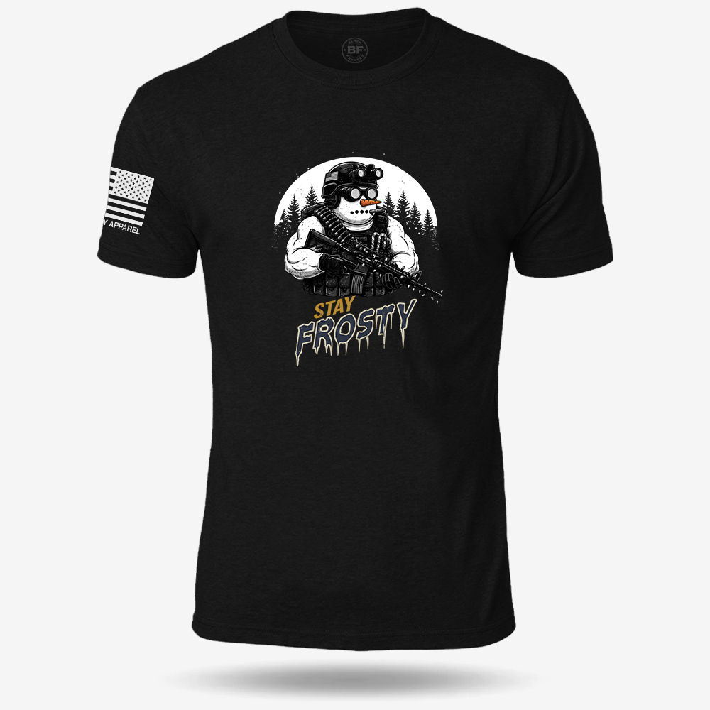 Stay Frosty Ops T-shirt Black front design mockup