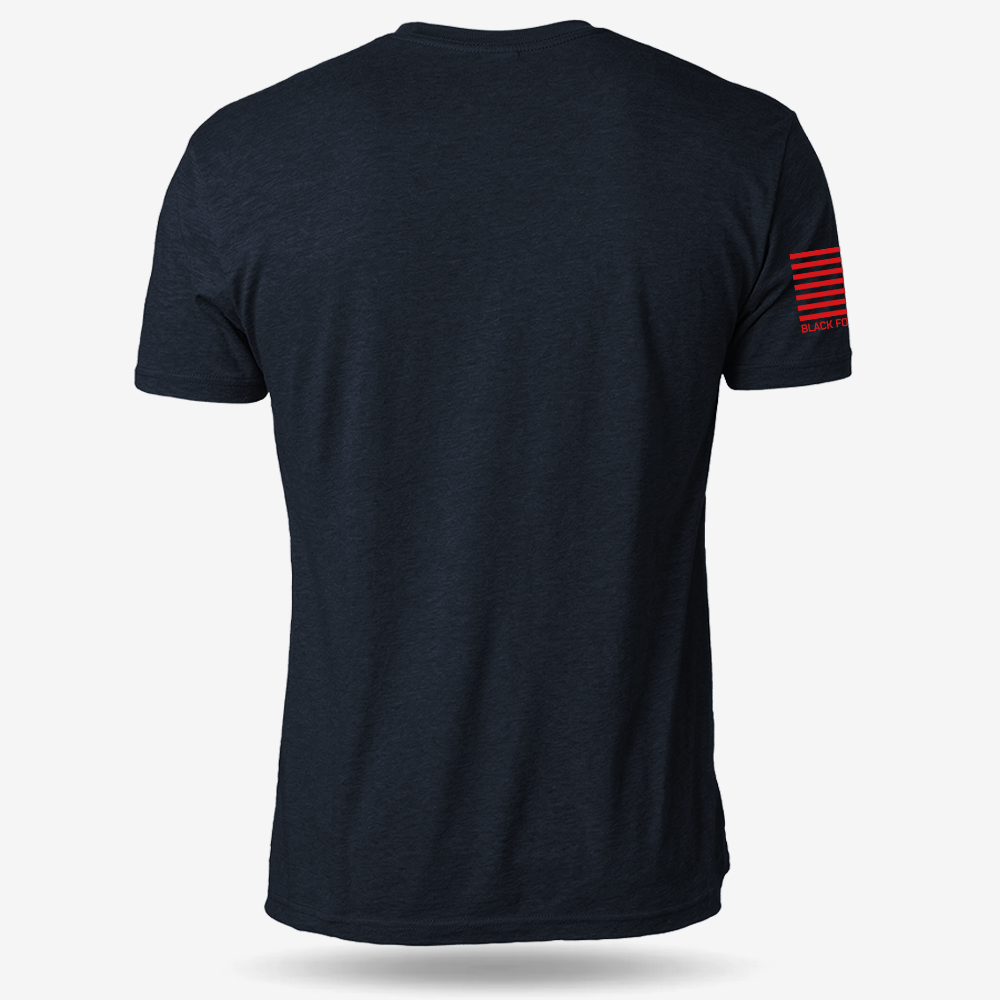Tactical Quatch T-shirt Heather Navy back mockup