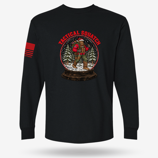 Tactical Quatch Long Sleeve Black main printed design mockup