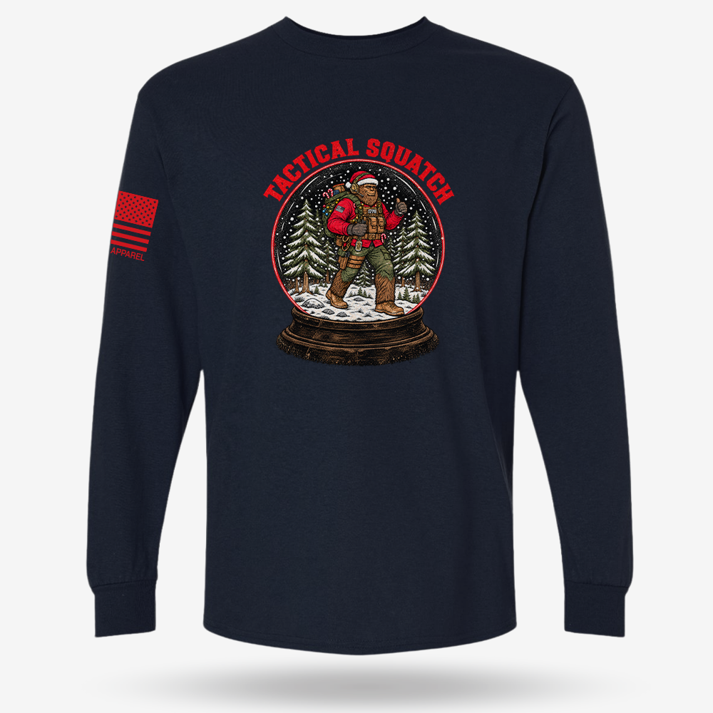 Tactical Quatch Long Sleeve Navy main printed design mockup
