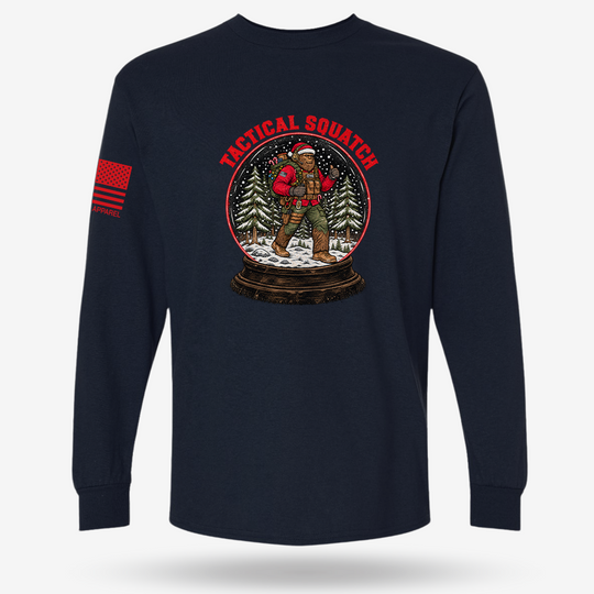 Tactical Quatch Long Sleeve Navy main printed design mockup