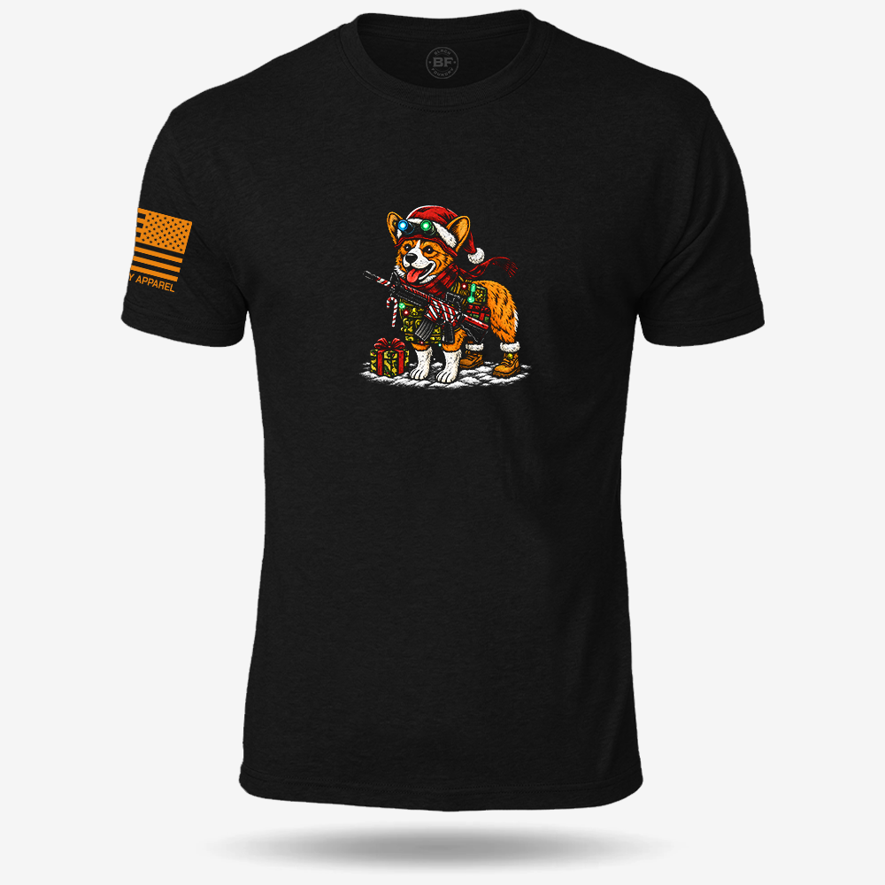 Tacticorgi Xmas Ops T-shirt Black front design mockup