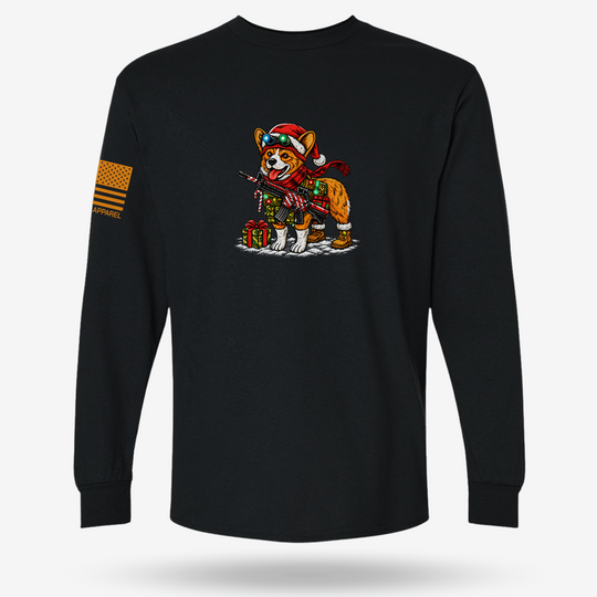 Tacticorgi Xmas Ops Long Sleeve Black main printed design mockup