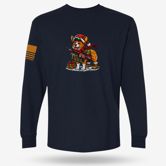 Tacticorgi Xmas Ops Long Sleeve Navy main printed design mockup