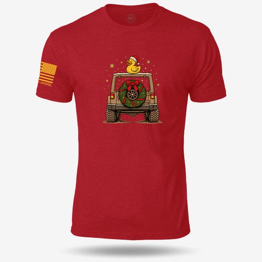 TAKING THE SCENIC ROUTE TO CHRISTMAS T-shirt Red front design mockup
