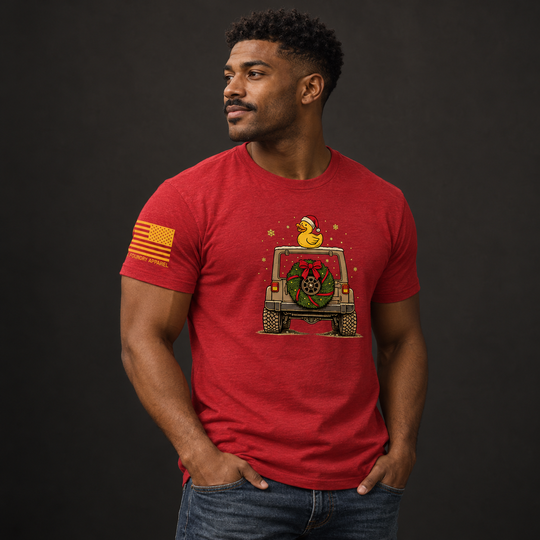 TAKING THE SCENIC ROUTE TO CHRISTMAS T-shirt Red front design lifestyle creative