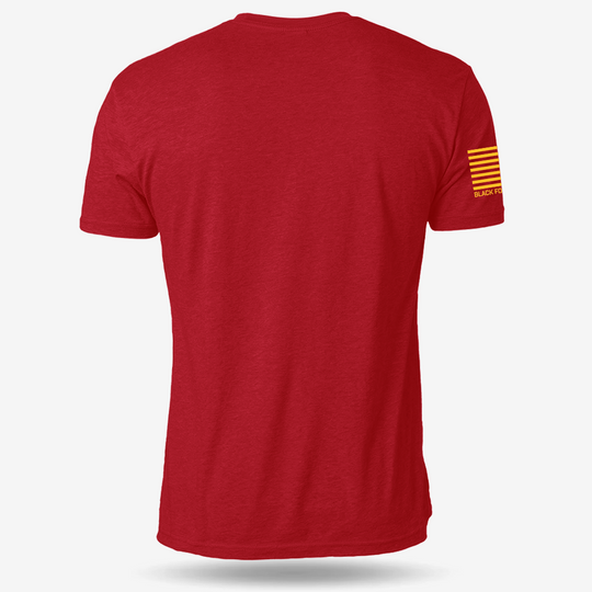 TAKING THE SCENIC ROUTE TO CHRISTMAS T-shirt Red back mockup