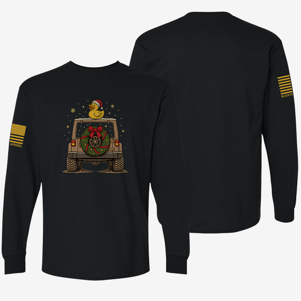 TAKING THE SCENIC ROUTE TO CHRISTMAS Long Sleeve Black front and back mockup