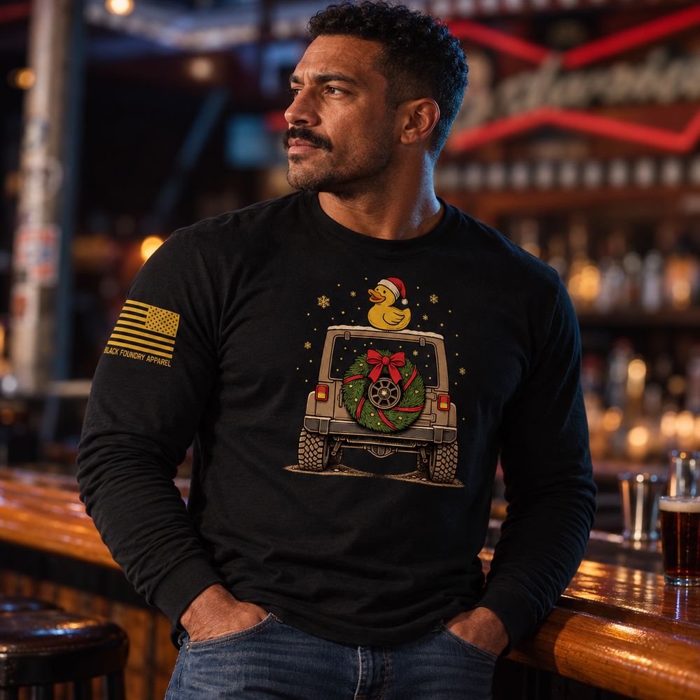 TAKING THE SCENIC ROUTE TO CHRISTMAS Long Sleeve Black front design lifestyle creative