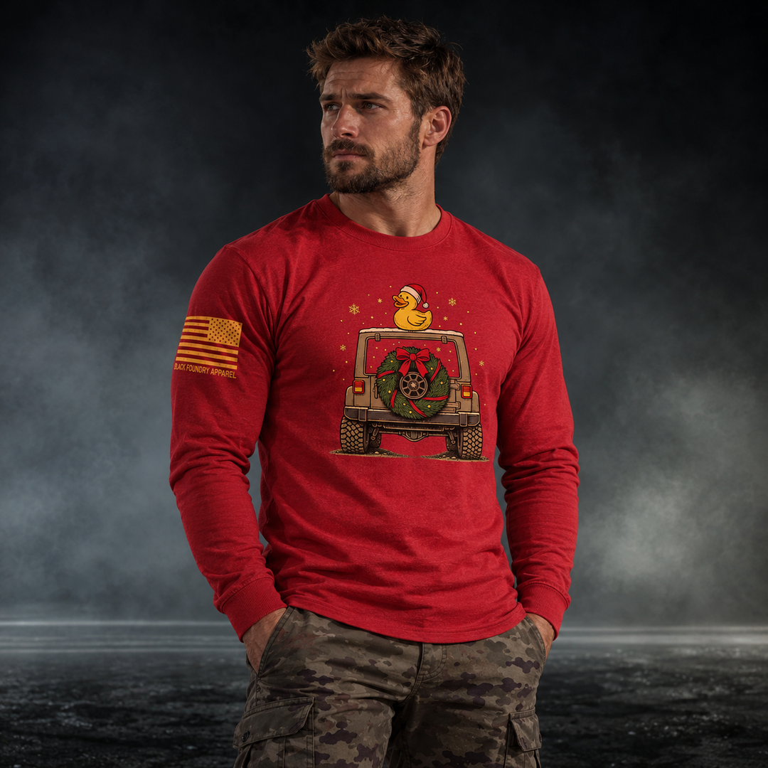 TAKING THE SCENIC ROUTE TO CHRISTMAS Long Sleeve Red front design lifestyle creative