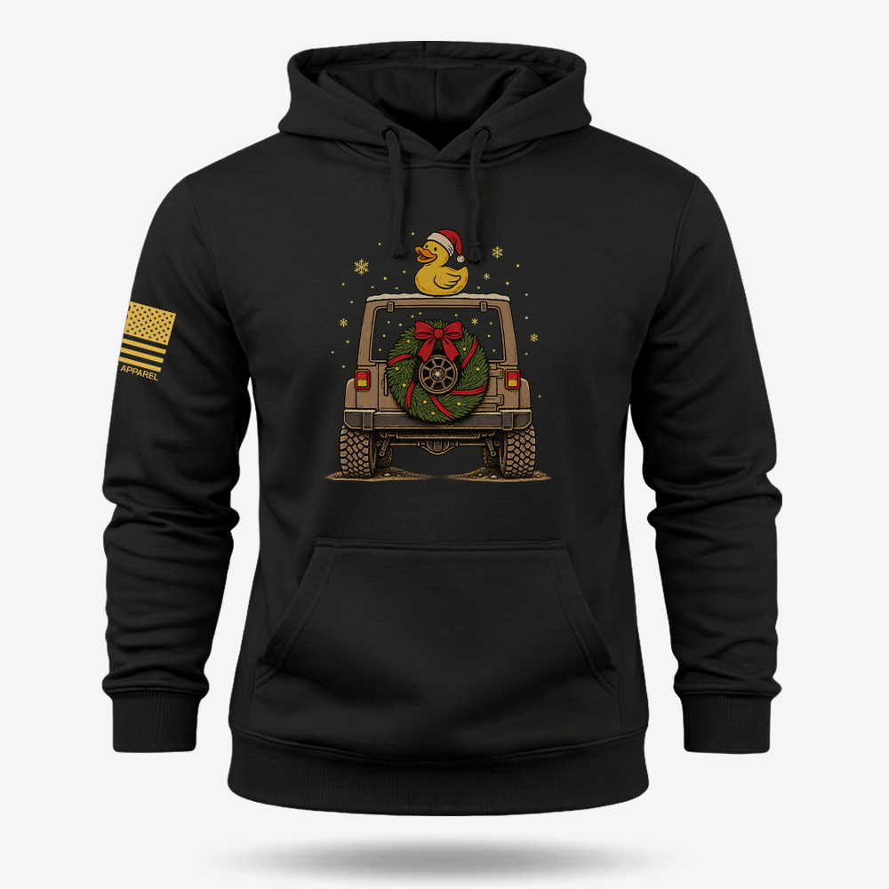 TAKING THE SCENIC ROUTE TO CHRISTMAS Hoodie Black main printed design mockup