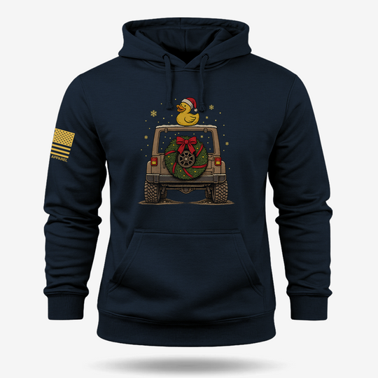 TAKING THE SCENIC ROUTE TO CHRISTMAS Hoodie Navy front design mockup